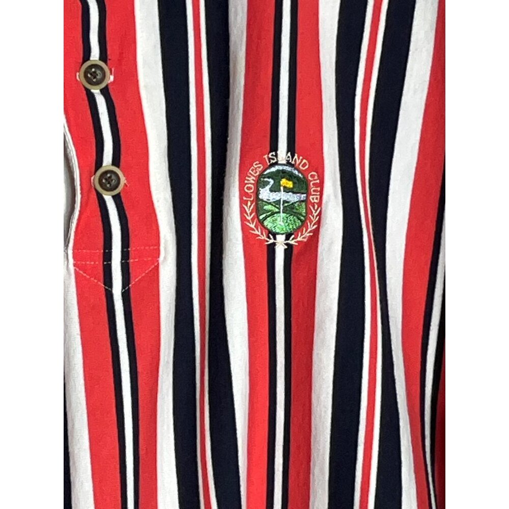 Cutter & Buck Golf Shirt Polo Cotton Summer Classic Tomato Red Striped Mens XLT - Picture 4 of 10